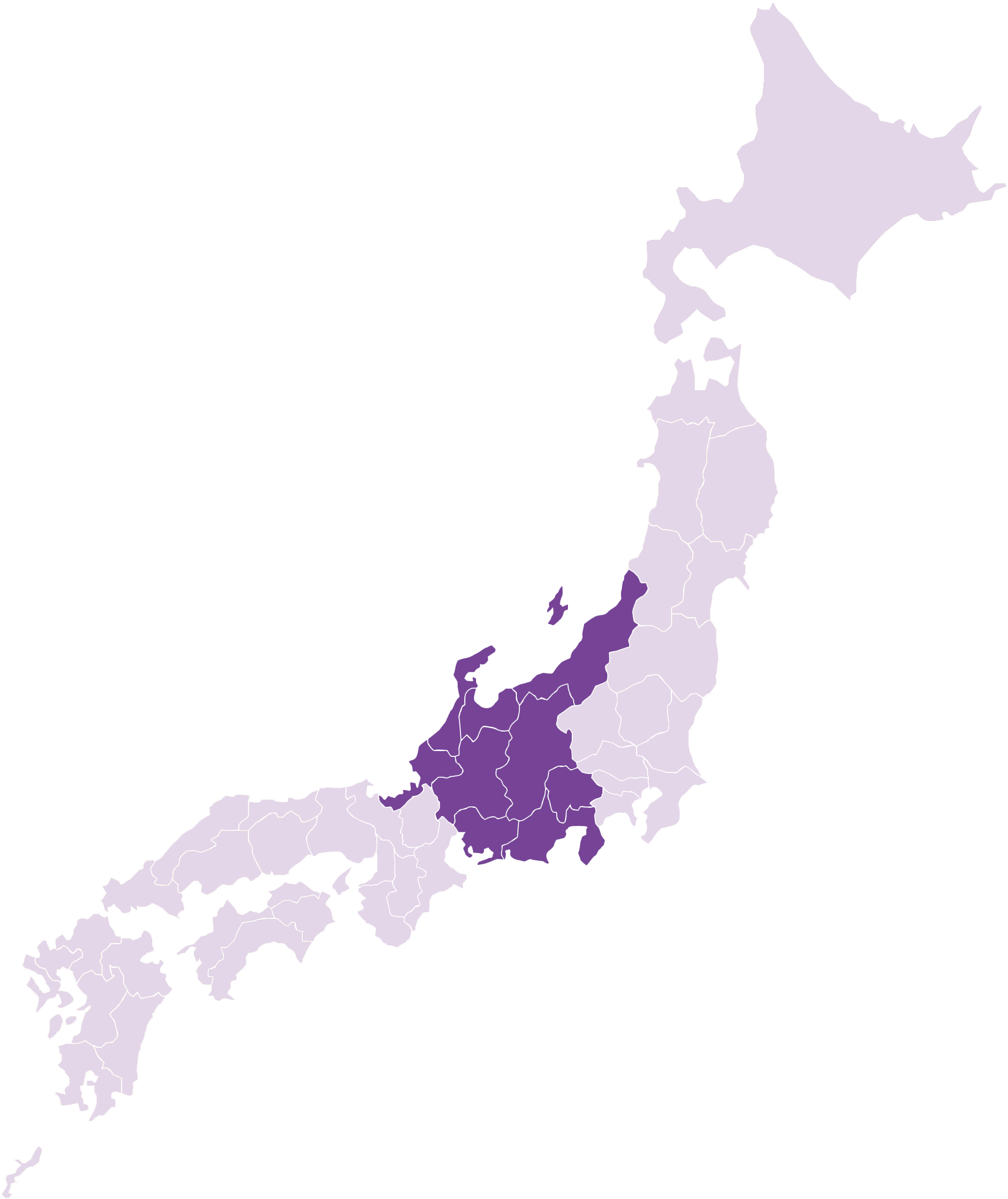 中部・北陸の地図