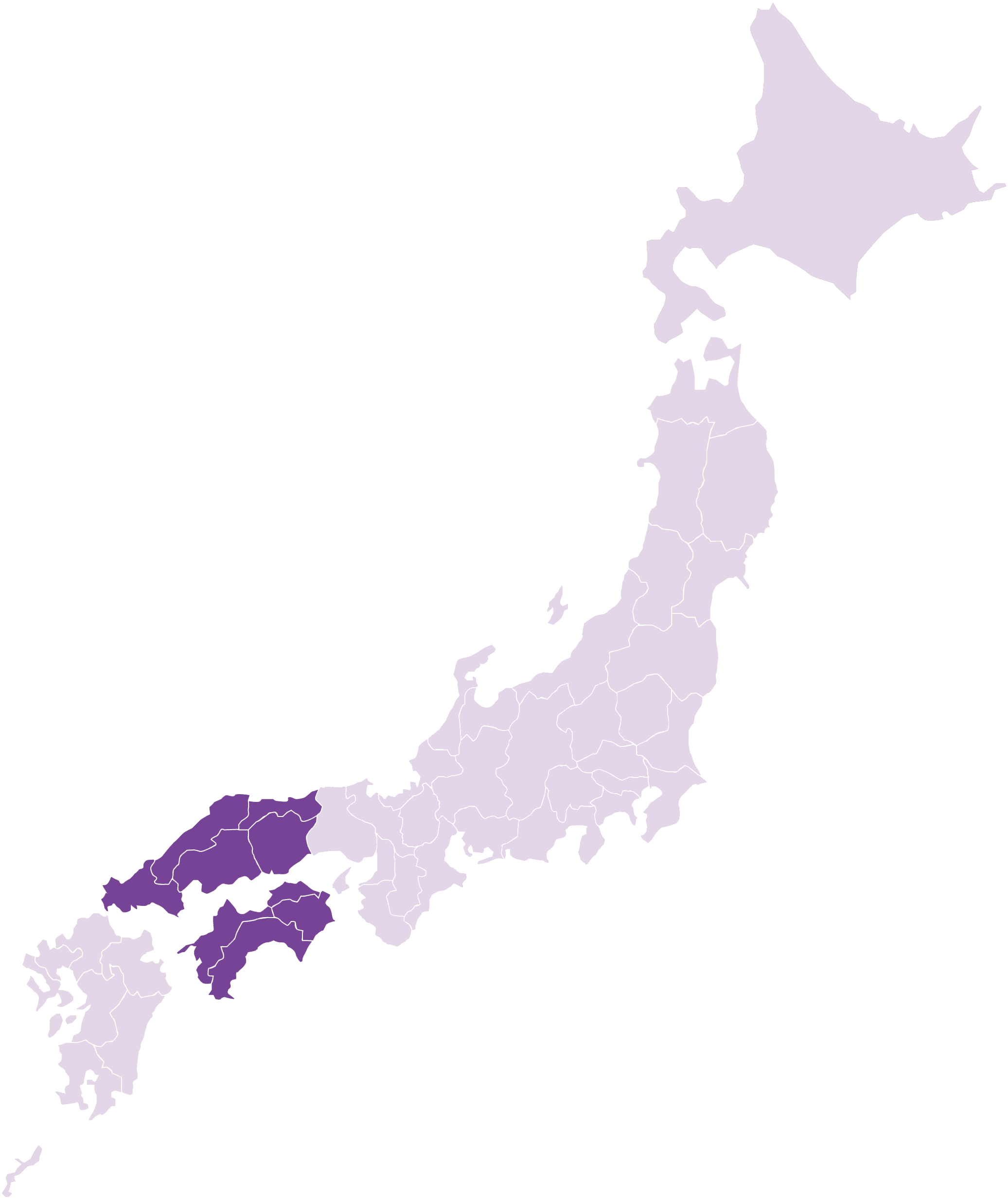 中国・四国の地図