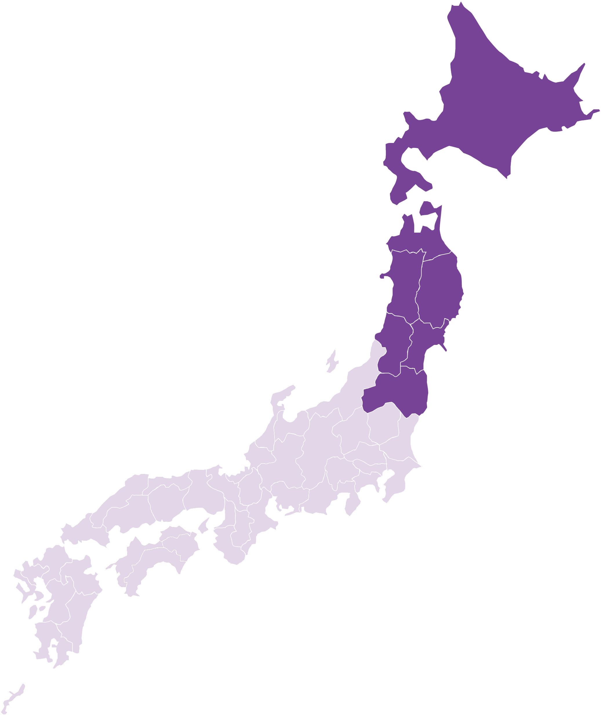 北海道・東北の地図